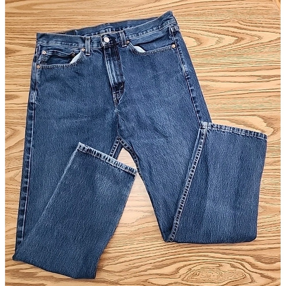 Levi's 505 Jeans Men's 34X32 Straight Leg Regular Fit Denim Blue 100% Cotton